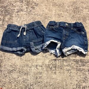 Cat & Jack Blue Denim Kids Shorts Set Girl 2T